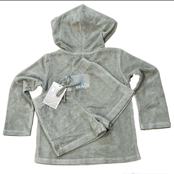Barefoot Dreams Cozy Terry Baja Hoodie & Shorts Toddler 2T NEW‎ Retails $136